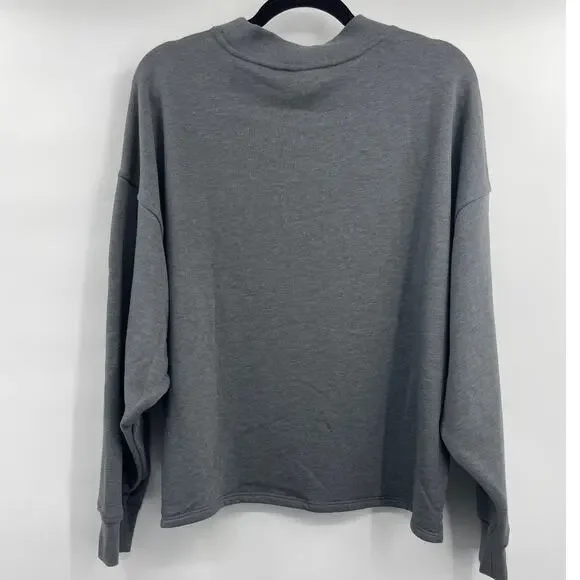 Old Navy Womens Long Sleeve Gray Relaxed Fit Sweatshirt Sweater Pocket XL NEW - Picture 9 of 10
